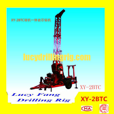 China Multi-function XY-2BTC Trailor Mounted Diamond Core Drilling Rig with Wireline System NQ 500 m Angle Hole