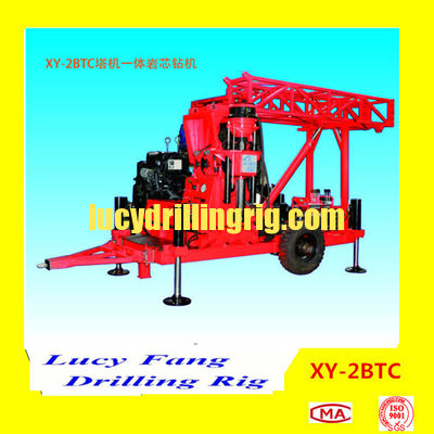 China Multi-function XY-2BTC Trailor Mounted Diamond Core Drilling Rig with Wireline System NQ 500 m Angle Hole