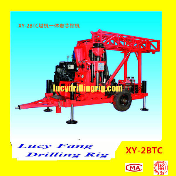 Deuts Engine XY-2BTC Trailer Mounted Diamond Core Rock Drilling Rig for Mine Exploration